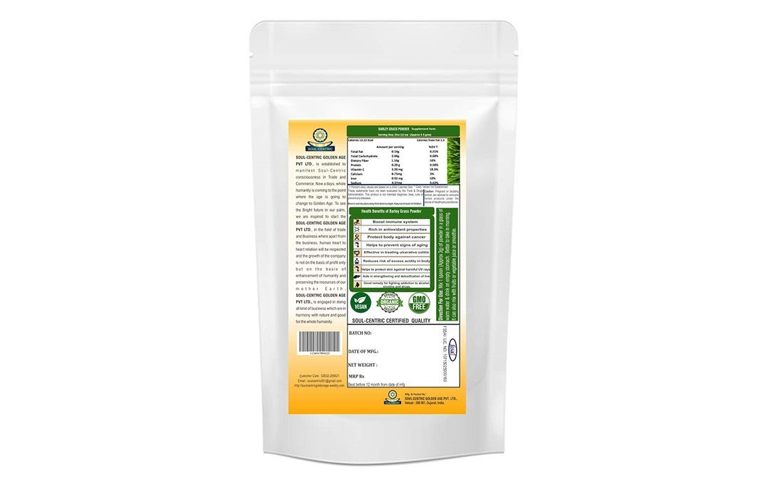 Soul Centric Barley Grass Organic Raw Powder   Pack  50 grams